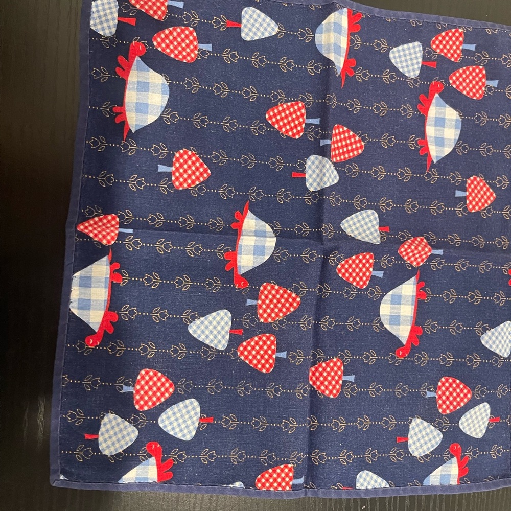 5 Kids Navy Blue Turtle Pattern Handkerchief Set - Picture 9 of 10
